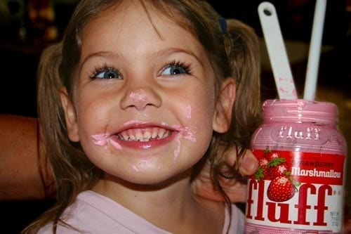 Kid with Strawberry Fluff